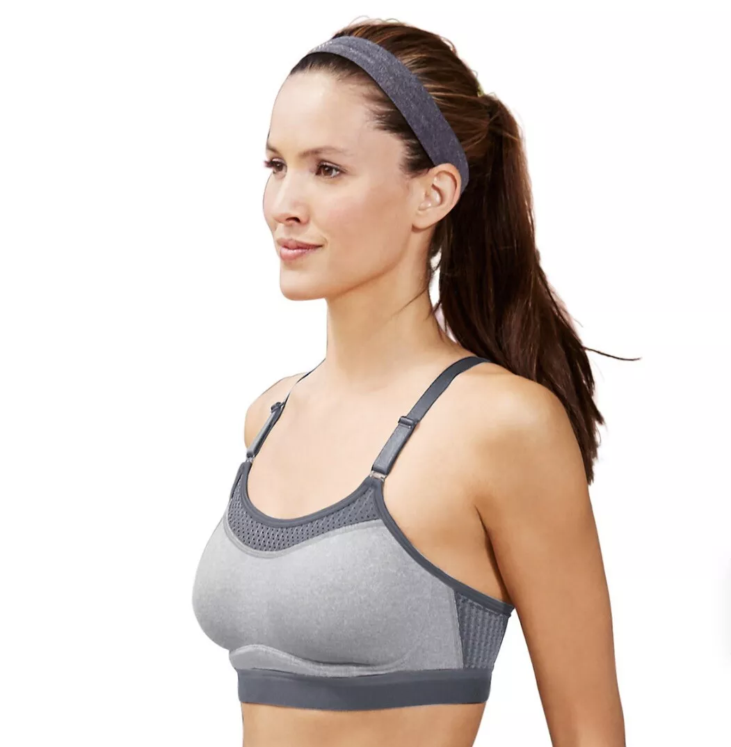 Champion 1666 The Show-Off Sports Bra Small Gray