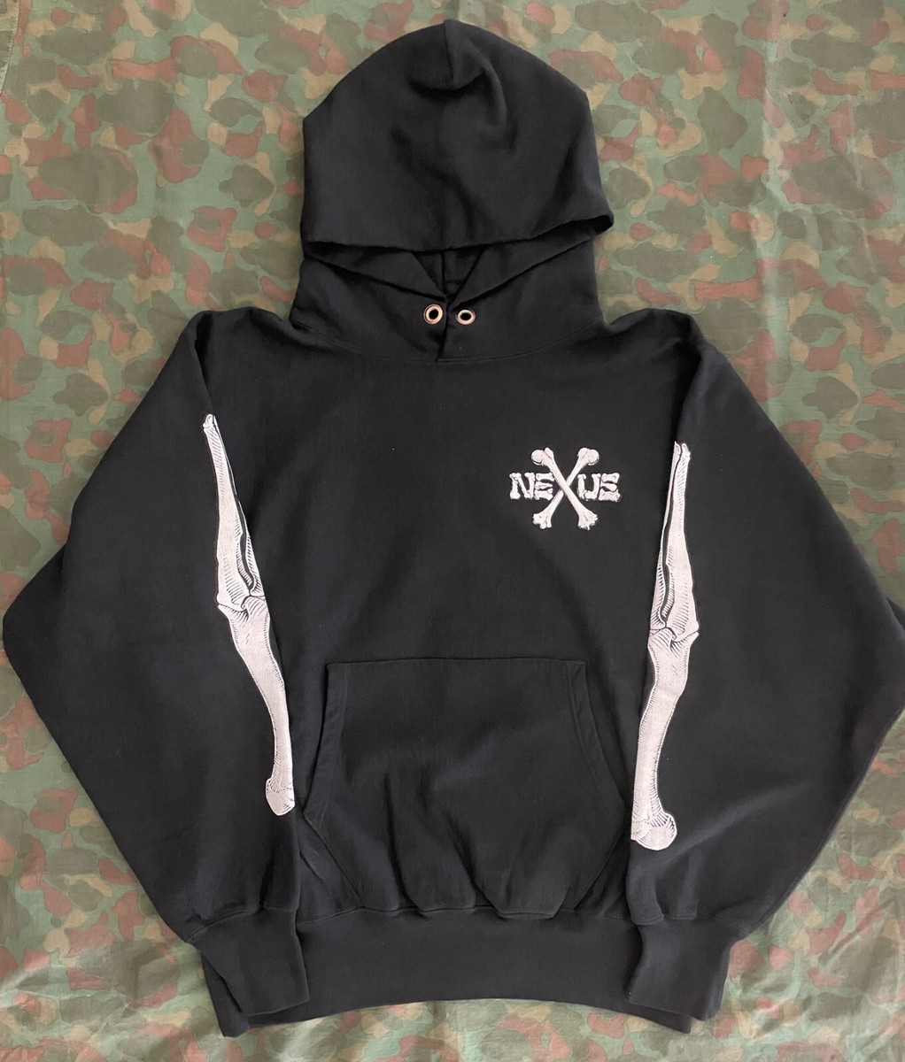 ハ*チ様 invisible ink. bone XS NEXUS VII Bones W/S Hoodie Black Sz48 Large Japan Sizing New Rare