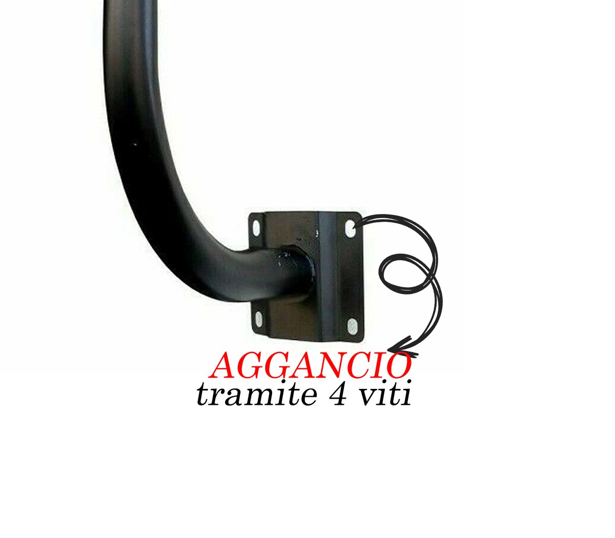 Staffa Per Lampione Stradale AntDau71 | Supporto Curvo A Muro 60cm - Aggancio 7cm