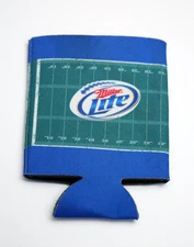 Miller Lite Football Field Can-Bottle Beverage Koozie Insulator Nice