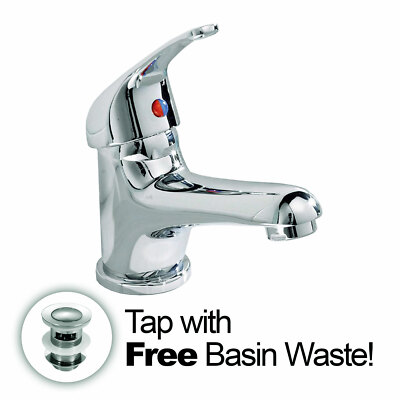 Kompakt 400 mm Waschtisch Waschbecken weiß Waschtischunterschrank Bad Waschbecken & Wasserhahn Set | Merton