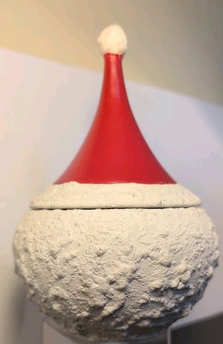 MCM Blauäugige Weihnachtsmann Bonboniere mit Deckel! Handbemalt. Kitschig! - Bild 5 von 12