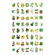 St. Patrick's Day Shamrock Temporary Tattoos, Waterproof Body Face Stickers P...