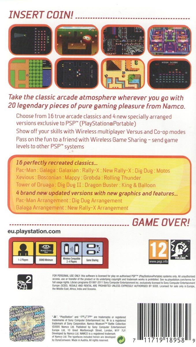 Namco Museum Battle Collection for Sony PSP™ | eBay