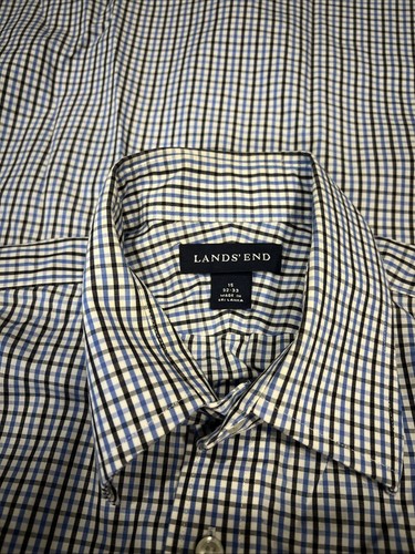 Camisa de hombre talla 15 Lands’ End a cuadros con botones manga larga - Imagen 2 de 2