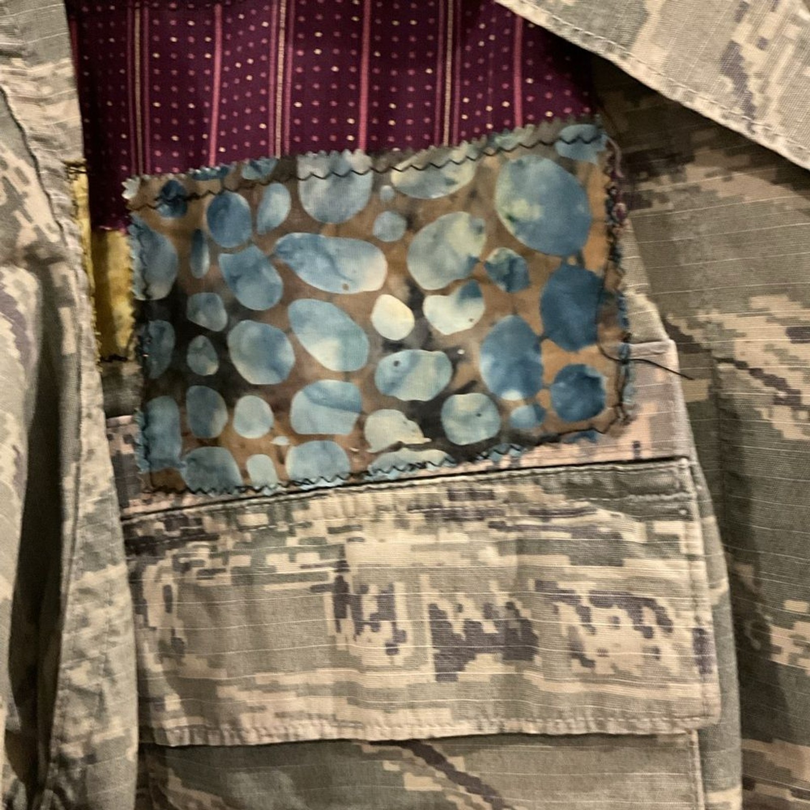 Upcycled USAF Camo Patchwork Crop Jacket One of a… - image 4