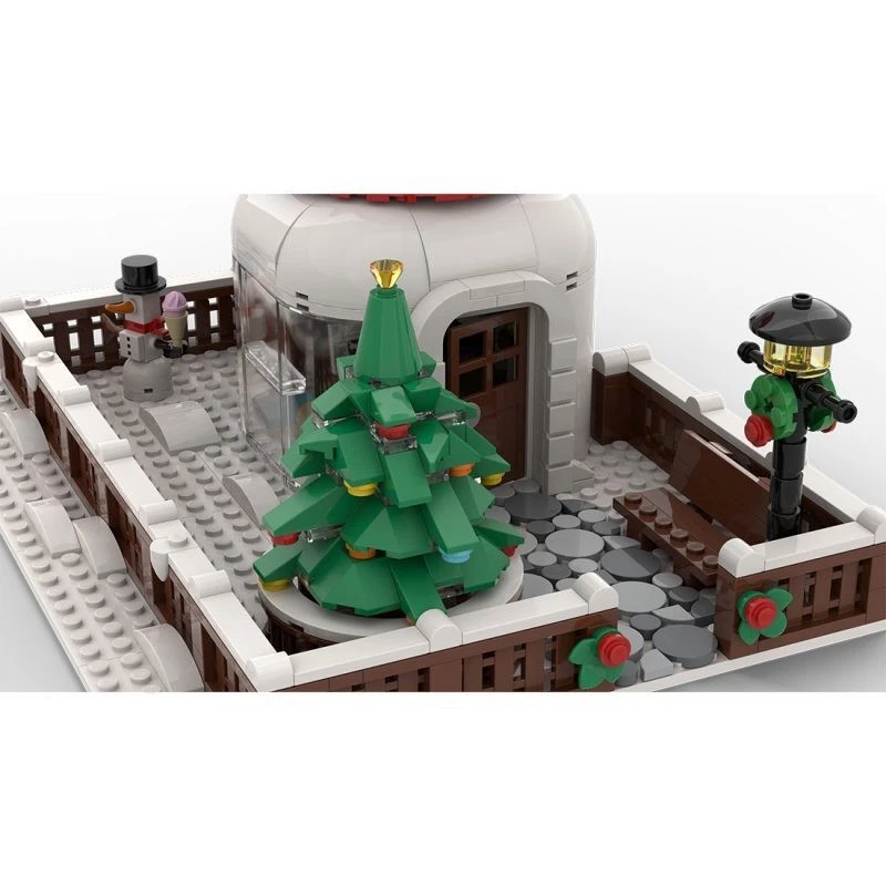 Hot Sale Winter Village Tourist Information Office Snowman Hut 975 Pieces - Image 4 of 4