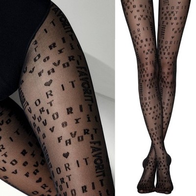 Conte Message quality sheer tights 30 den hosiery black inscription favorit