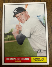 KANSAS CITY ATHLETICS: Deron Johnson Custom Modern 1961 Style Art Card