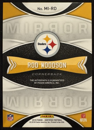 Oro certificado Panini 2019/10 Rod Woodson Steelers autógrafo automático SSP - Imagen 2 de 2