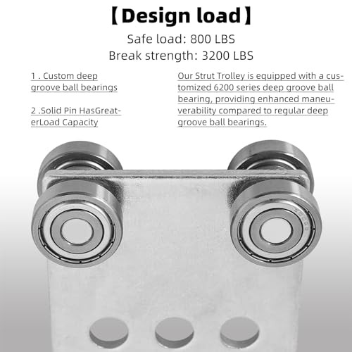 2Pcs 4 Wheel Trolley Assembly Rollers Four Bearing 4 Wheel Trolley Pack of 2 - Picture 5 of 6