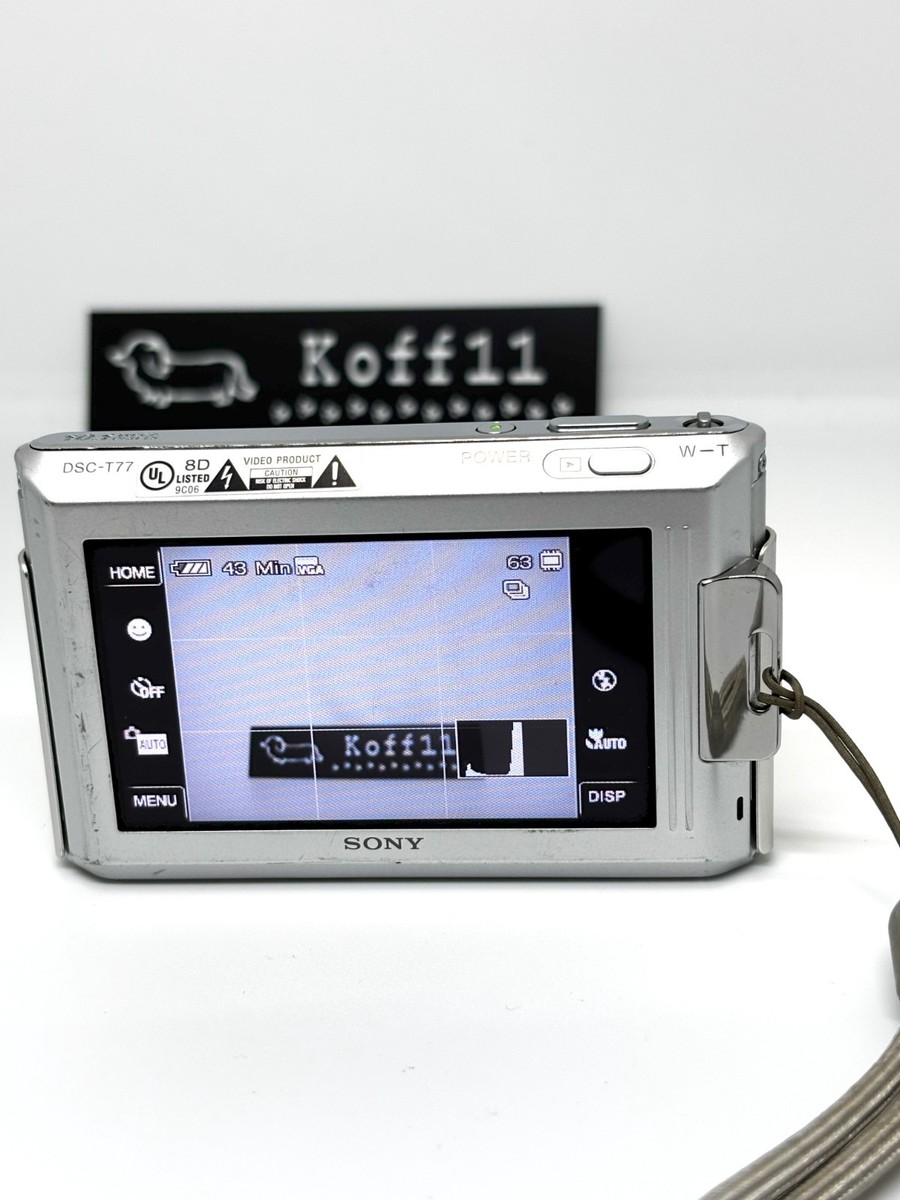 SONY Cyber-shot DSC-T77 シルバー SONY Cyber Shot DSC-T77 Silver Camera w/Battery Charger