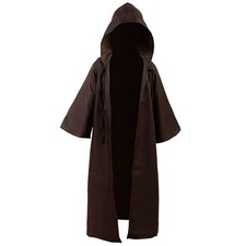 GOLDSTITCH Hooded Robe Cloak Knight Fancy Cool Cosplay Costume Brown Small