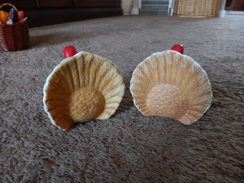 Salero y pimentero de pavo de acción de gracias de cerámica RUSS #5057 de colección - Imagen 3 de 14