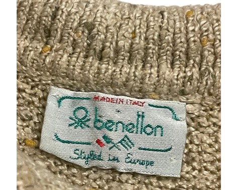 Polo vintage Benetton maglia cotone beige made in Italy uomo taglia 46 - Foto 9 di 9
