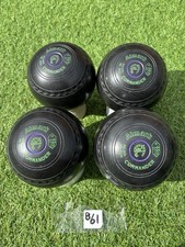 SIZE 3H / ALMARK Commander Lawn Bowls Set of 4 Black indoor and Outdoor