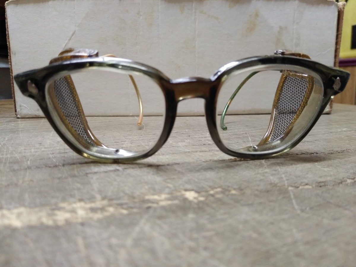 小物 AMERICAN OPTICAL AOSafety Z87-2 Vtg 1940's AO American Optical Safety Glasses Goggles Side Mesh