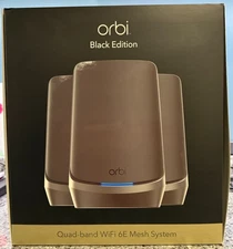 Netgear Orbi Quad-band WiFi 6E Mesh System 960 Series RBKE963B-100NAS (Black)