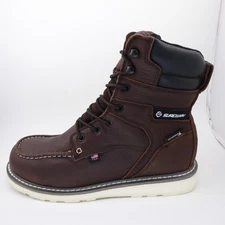 SUREWAY Heavy Duty Soft Toe Full Grain Leather Work Boots Brown Men's: US 13.