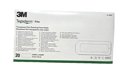 3M Tegaderm 1627 Frame Style Transparent Film Dressing, 20 Count - 4X10 inches
