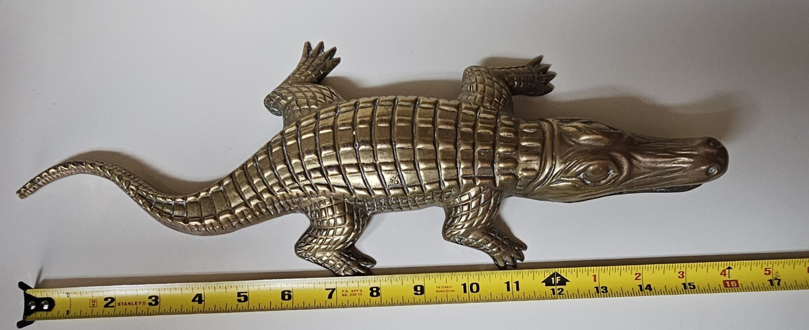 Vtg Solid Brass Alligator Crocodile Sculpture Figurine Mid Century Modern RARE