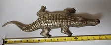 Vtg Solid Brass Alligator Crocodile Sculpture Figurine Mid Century Modern RARE