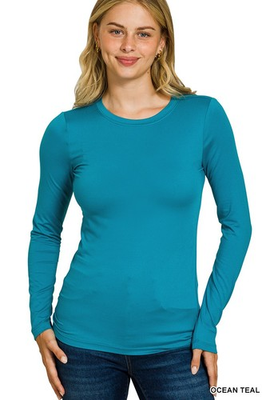 #ad #ad Women#x27;s Crew Neck Buttery Soft Long Sleeve T Shirt Casual Layering Stretch Top $13.95