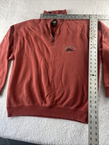Tommy Bahama Sweater Mens Large Relax 1/4 Half Zip Pullover Rust Red Cotton - Picture 8 of 13