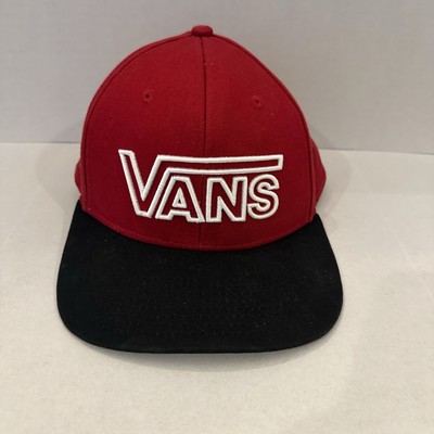 Vans Hat Cap Snapback Red Black Two Tone Skater Skateboarding One Size