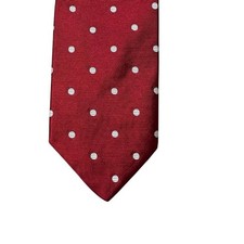Brooks Brothers 346 Mens Red Polka Dot Silk Tie Made in USA Woven in Italy