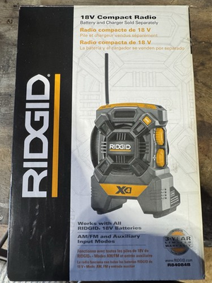 #ad #ad RIDGID R84084B X4 18V Cordless Mini Jobsite AM FM Radio No Battery $55.00