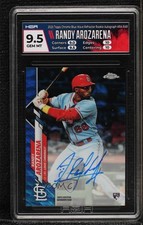 2020 Chrome Rookie Blue Wave Refractor Randy Arozarena HGA 9.5 GEM MINT Auto a2v