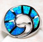 Australian Opal Inlay 925 Solid Sterling Silver Ring Jewelry Sz 7 GA3-7 — photo 1