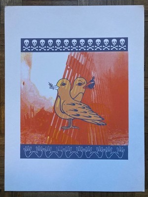 Silkscreen print by Francisco Villasante, 2001 - Club de Grabado de Montevideo.