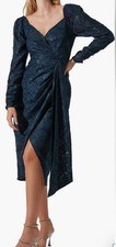 Astr The Label Cocktail Wrap Dress Size Small Navy Blue NWT Retails $148