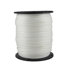 1/8 inch White Dacron Polyester Rope - 1000 Foot Spool | Solid Braid - Indus