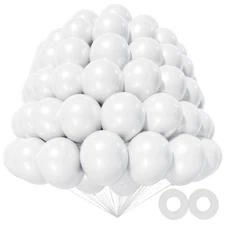 200pcs White 5-Inch Latex Balloons for Party, Birthday, Baby Shower Decor