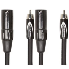 2x Roland RCC-10-RCXM XLR-M to RCA-M Hi-Quality Interconnect Cable 10ft