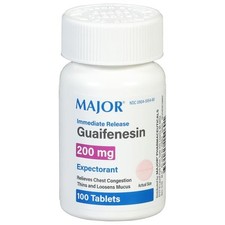 Major Guaifenesin Expectorant 200 mg Mucus Relief Cough Tablets 60 Count
