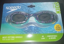 Speedo Kids Glide Print Swim Goggles Kids Size Ages 3-6, Multi Color NEW