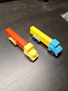 2 Vintage Pez Truck Lot No Feet Made In Austria