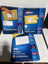Lot of 3 Avery Laser Printer Shipping Labels Open Boxes Over 200 Full Sheets