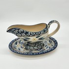 Temptations Old World Blue 9oz Gravy Boat with Dish