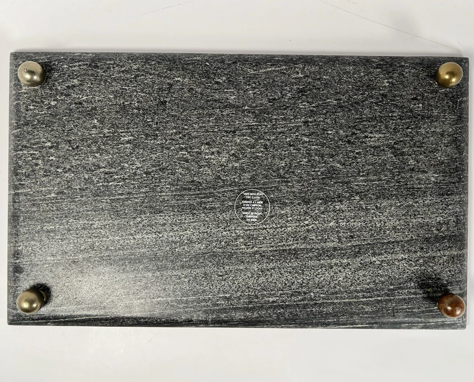 OUIJA BOARD Halloween Tray - Heavy Slate Marble Spirit Cheese Board w Gold Feet - Image 2 of 4