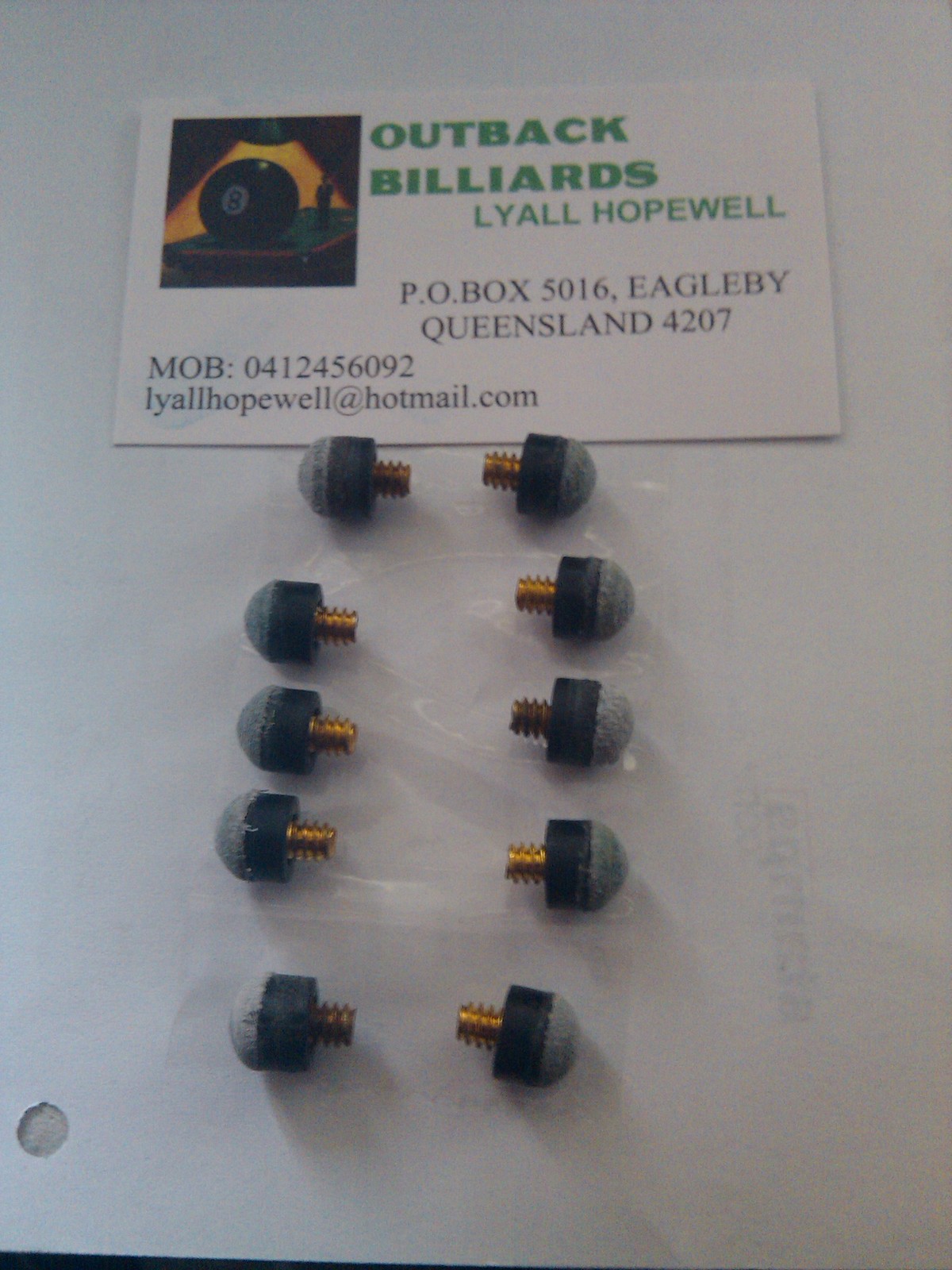 6 X 10 mm COMMERCIAL screwon POOL SNOOKER BILLIARD BLUE (SOFT) SIX cue