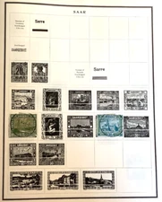 2 Saar Hinged Vintage Postage Stamps from 1920s as shown