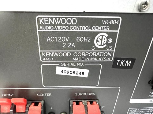 KENWOOD Audio-Video Surround Control Center VR-804 ( No Remote) - Picture 17 of 24
