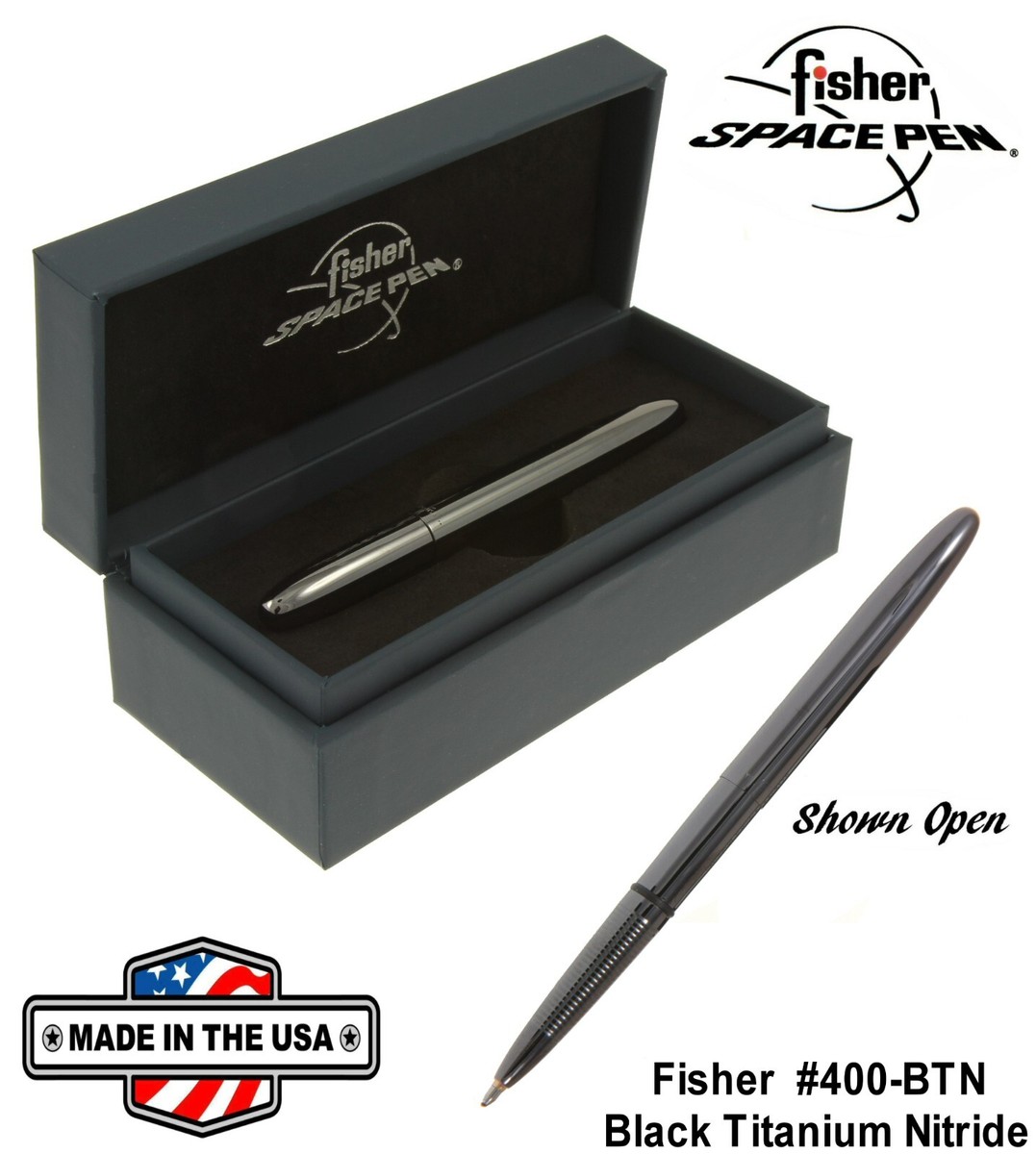 Fisher Space Pen #400-BTN Black Titanium Nitride Bullet Pen