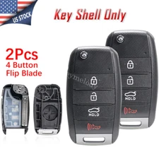 2 For 2014 2015 Kia Optima Soul Keyless Remote Flip Car Key Fob Case Replacement
