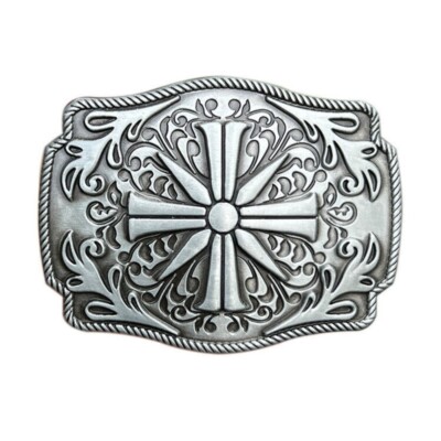 Cross Vintage Style Belt Buckle Metal US Western Cowboy Men Women Rodeo  Wear
